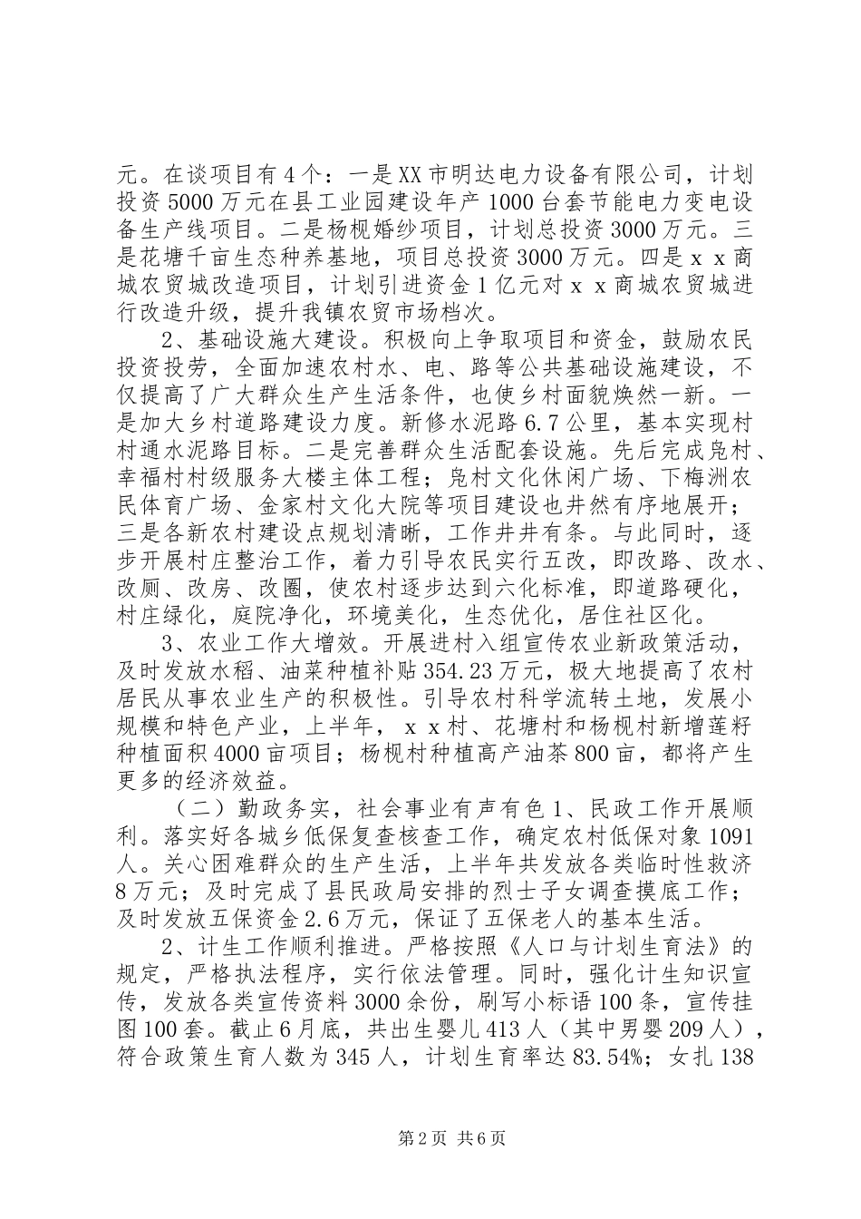 乡镇XX年度工作总结_第2页