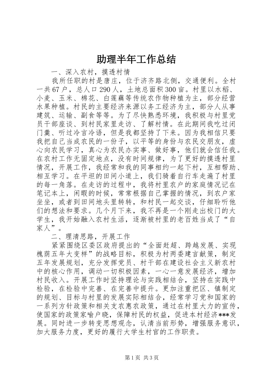 助理半年工作总结_第1页