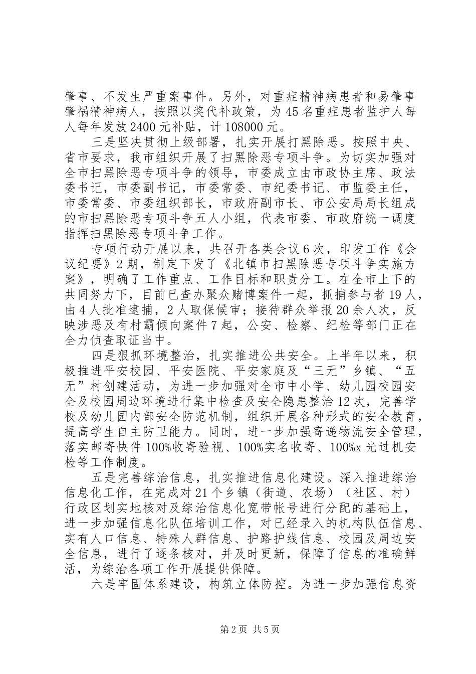 XX年综治工作总结_第2页