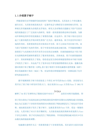 原子相干分析研究
