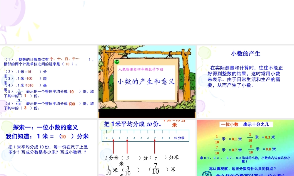 小数的产生和意义完美课件