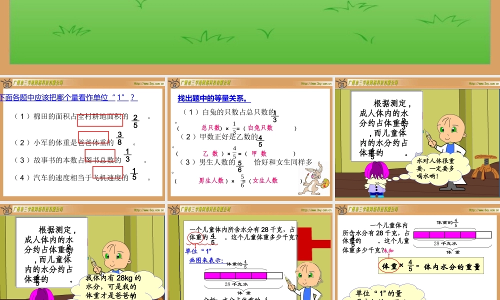 人教版六年级数学上册分数乘法《解决问题一》PPT课件