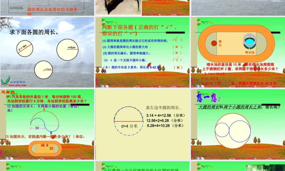 六年级数学上册圆的周长课件人教新课标版2