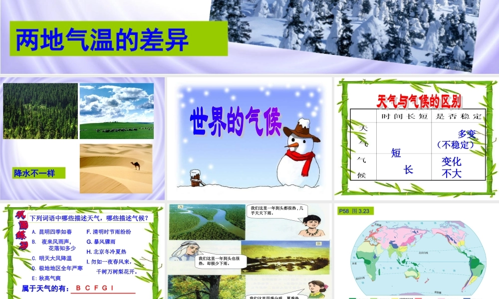 初一地理上册第三章第四节《世界的气候》PPT课件