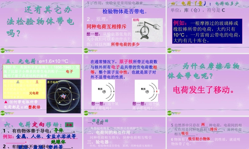 物理：人教新课标八年级上电荷（课件）2