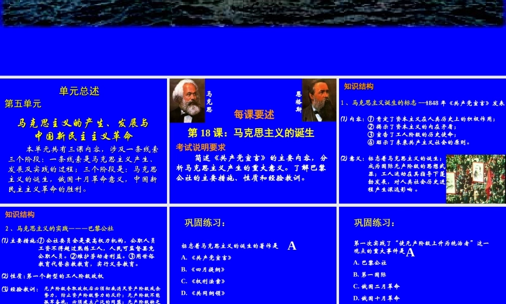 必修一第5单元复习(学业水平考试复习)