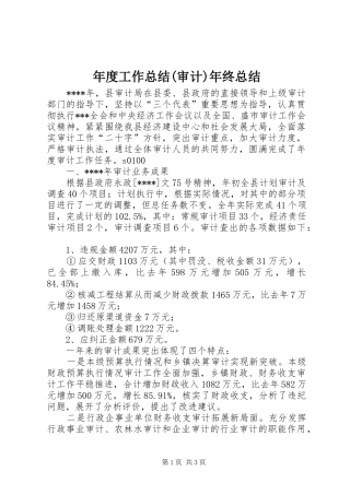 年度工作总结(审计)年终总结_1