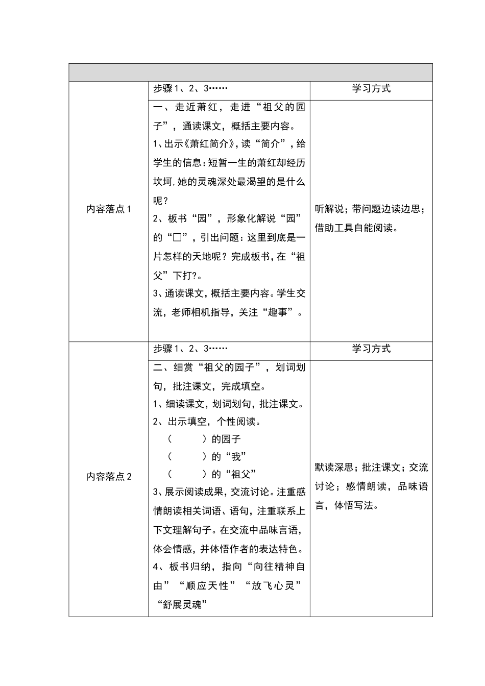 傅煦霖《祖父的园子》教学设计定稿_第2页