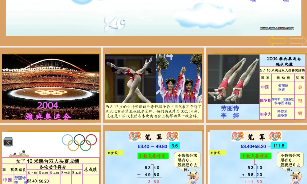 小数的加减法(第一课时)PPT