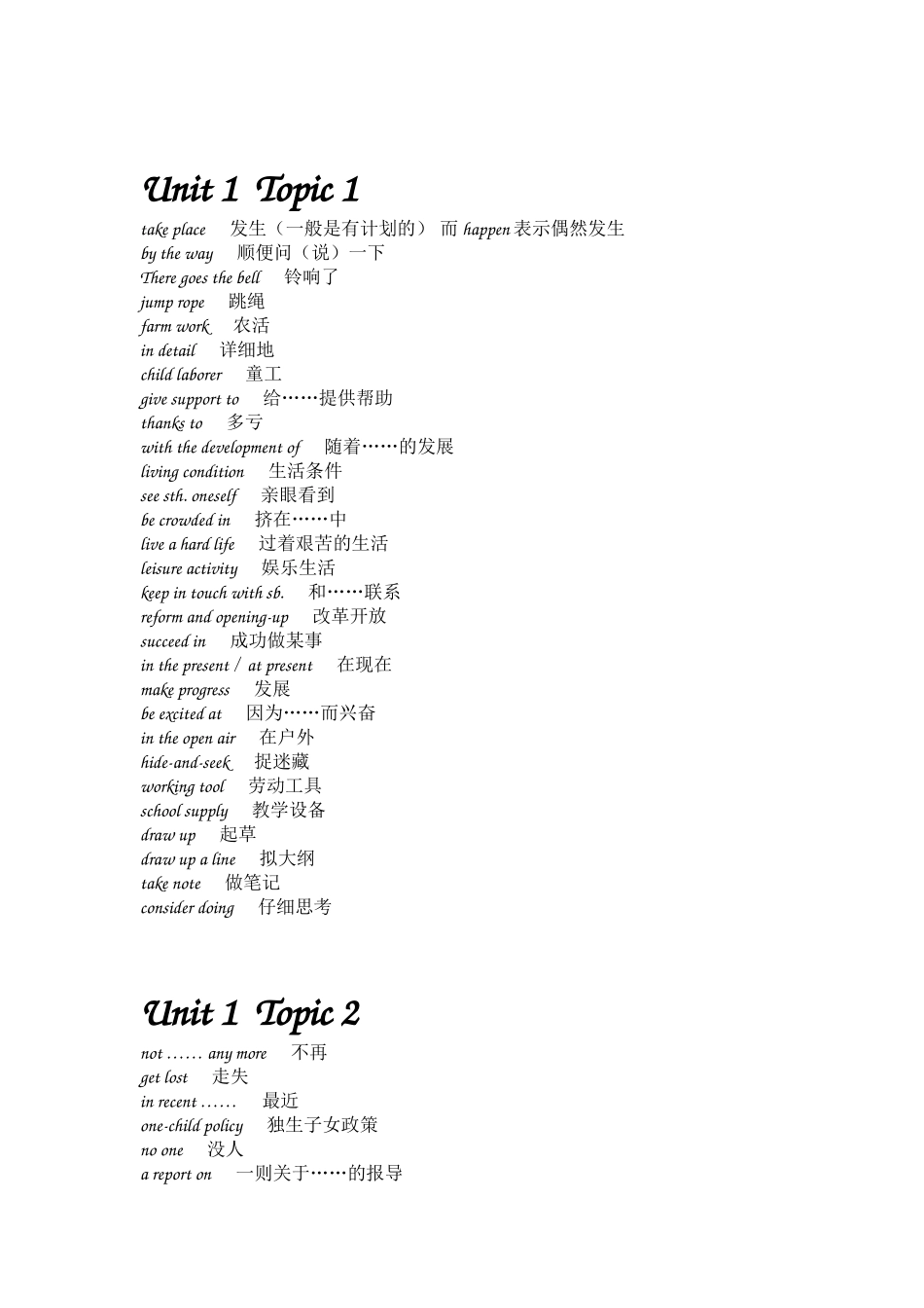 仁爱九年级下册英语词组归纳_第1页