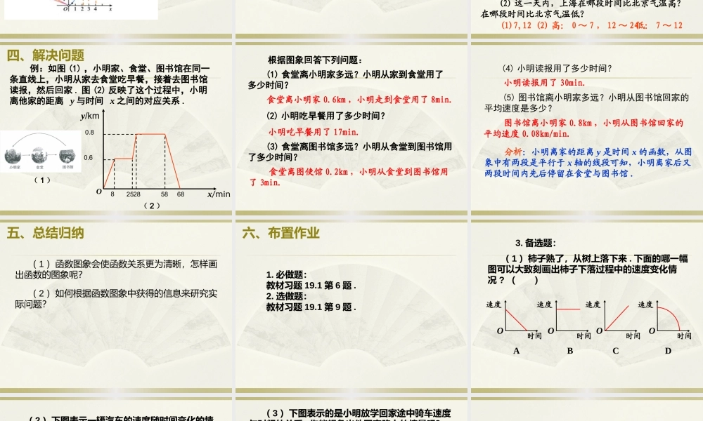 2014年新人教版八年级数学下1912函数的图象（第1课时）课件