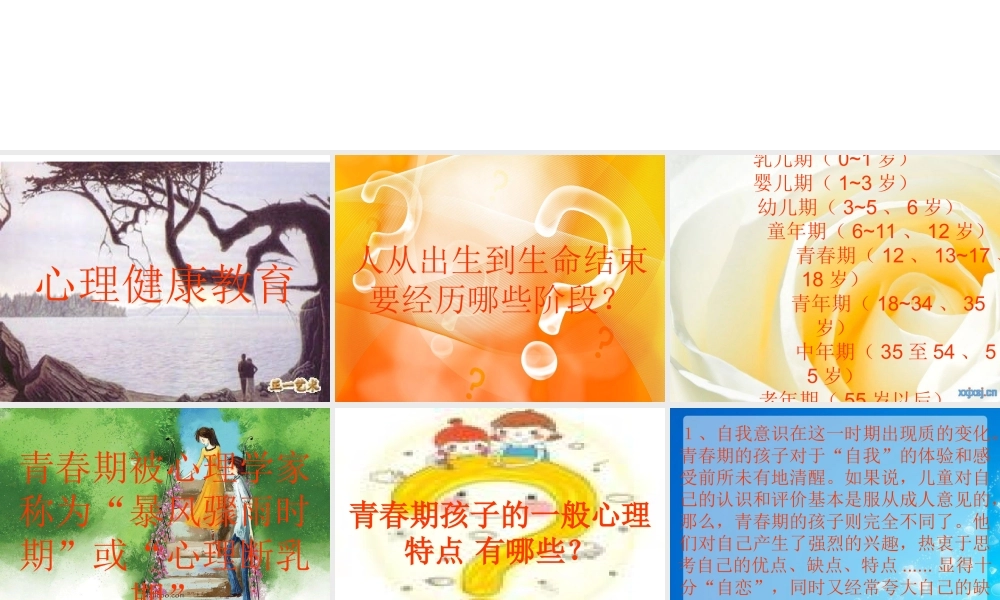 中学生心理健康教育课件