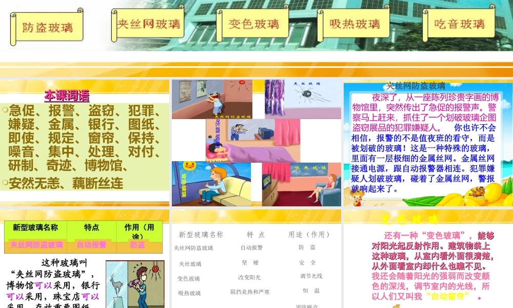人教版五年级语文上册第三组新型玻璃PPT课件副本