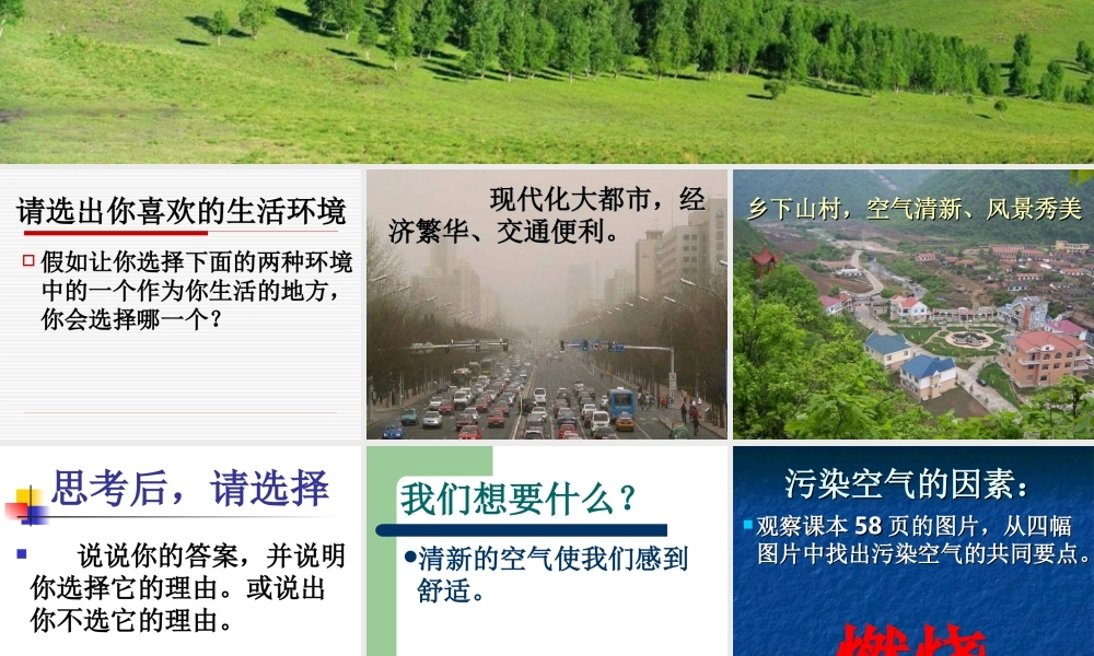 鄂教版小学科学五年级下册《我们需要清新的空气》课件