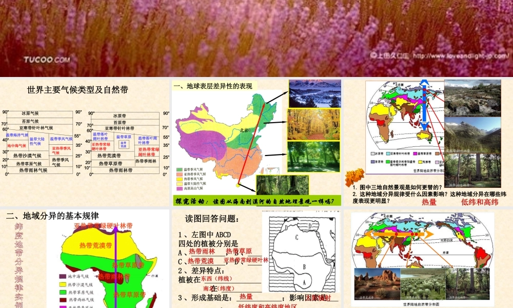 自然地理环境的差异性