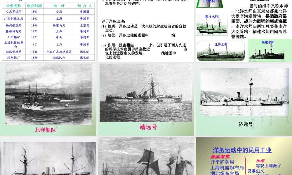 初中二年级历史上册第二单元近代化的艰难起步第6课近代工业的兴起第二课时课件