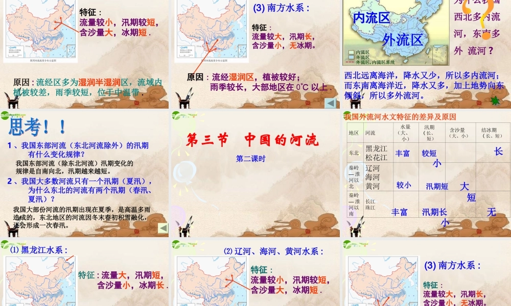 八年级地理上册_第三节中国的河流(第一课时)课件_湘教版