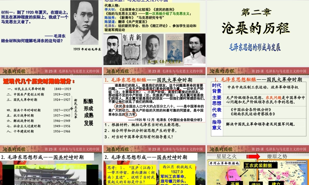 毛泽东思想与马克思主义中国化