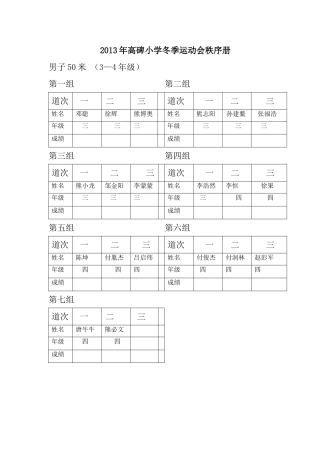 2013年运动会秩序册