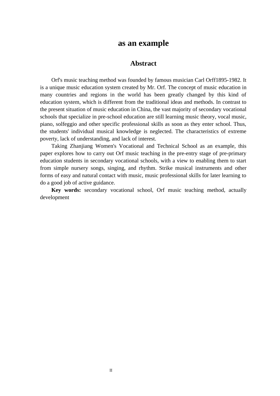 中职学前教育专业开展奥尔夫音乐教育的模式探索——以湛江市女子职业技术学校为例_第2页