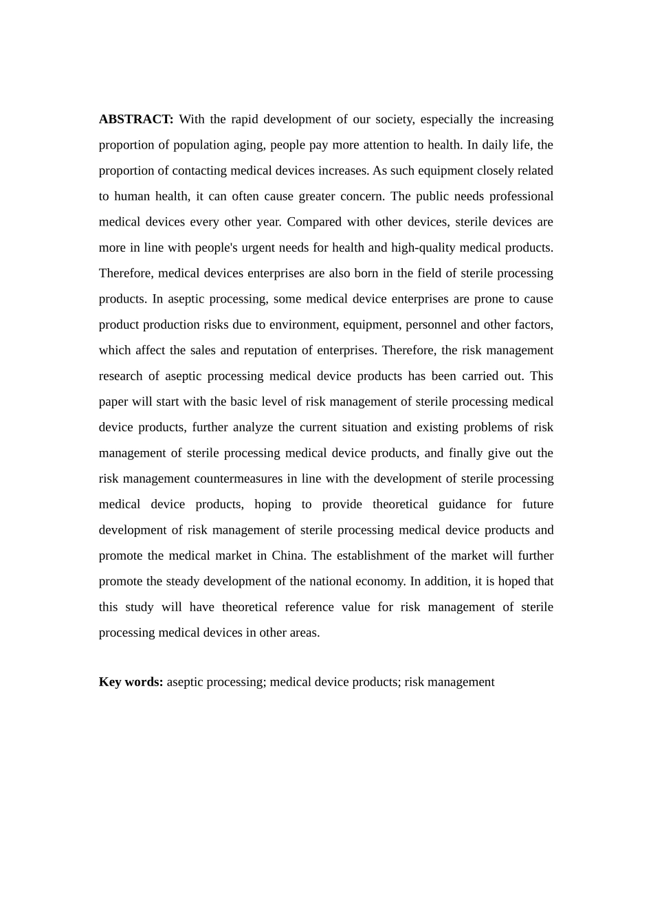 无菌加工医疗器械产品的风险管理研究_第2页