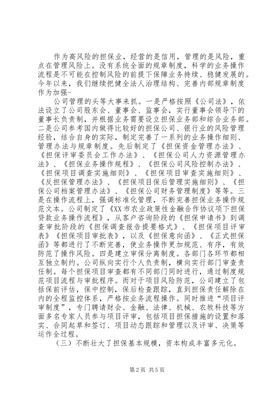 农业信用担保公司年终工作总结_1_第2页