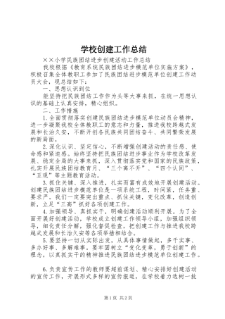 学校创建工作总结