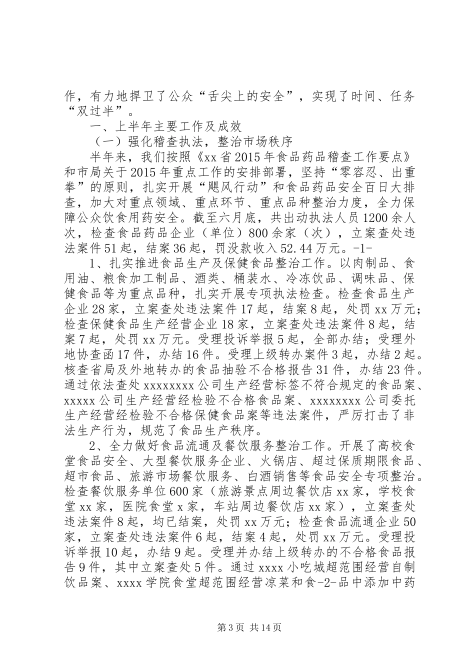 食品药品稽查工作总结_第3页