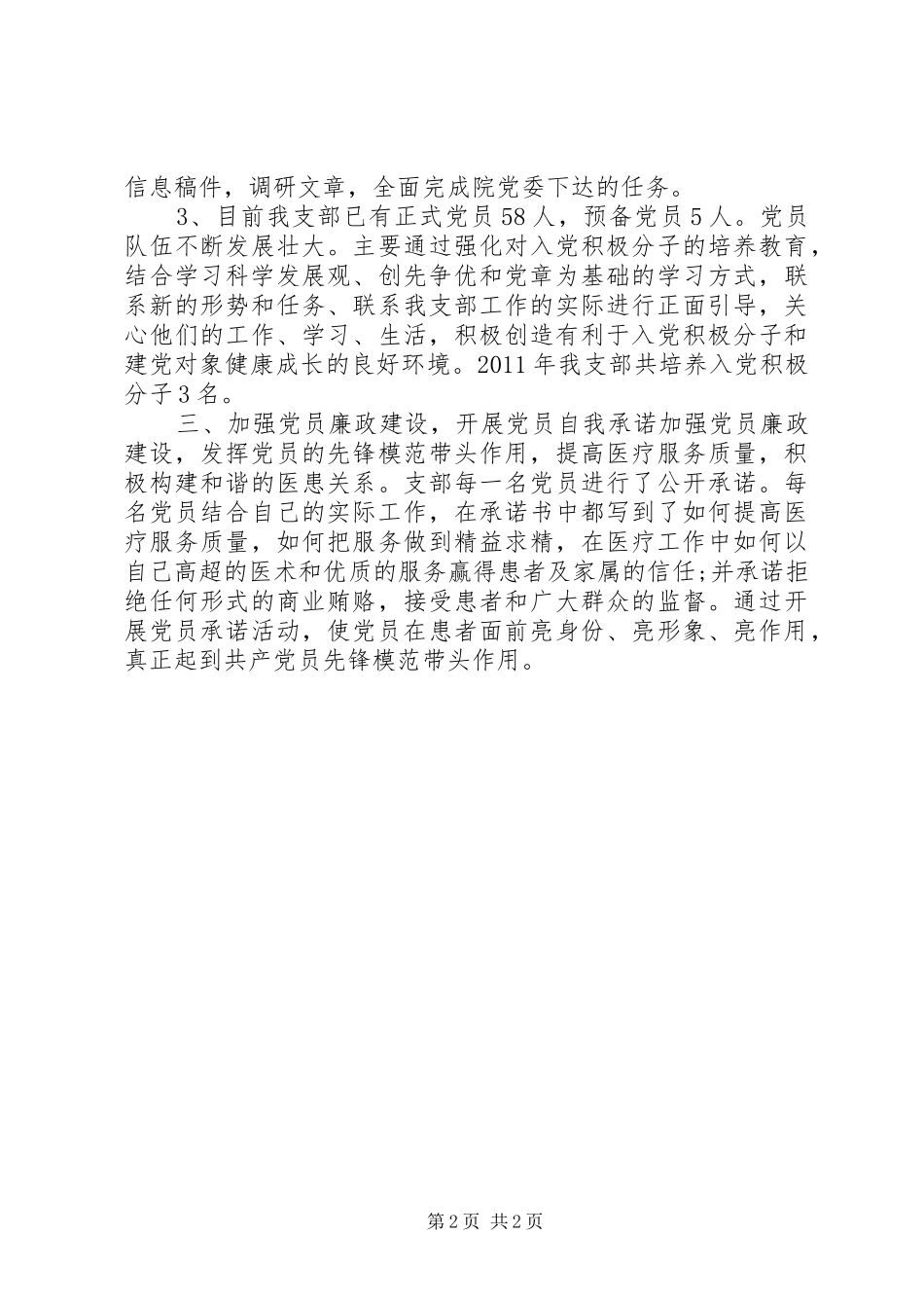 医院党支部工作总结范例_第2页
