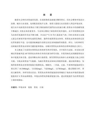 水体氨氮污染