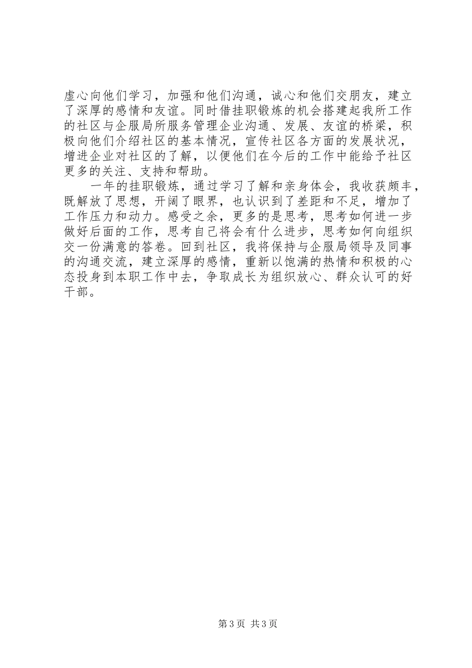 挂职锻炼个人工作总结和心得体会感悟_第3页