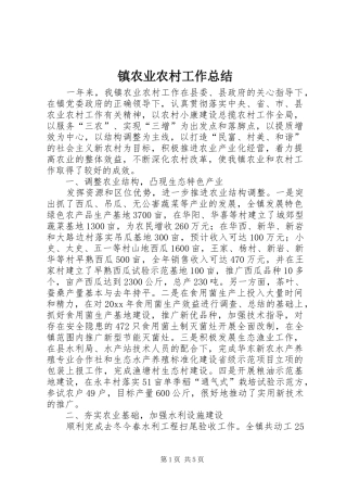 镇农业农村工作总结_1
