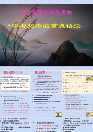 被动语态-----讲解与练习