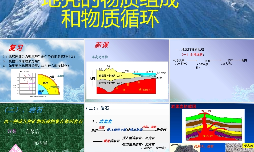地壳的物质组成和物质循环