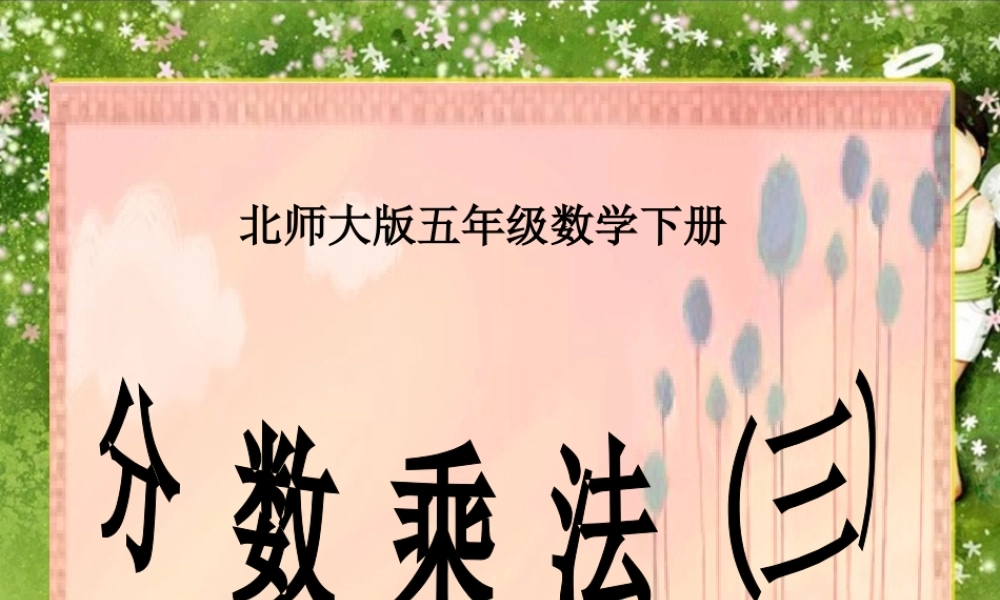 (北师大版)五年级数学下册课件_分数乘法(三)11