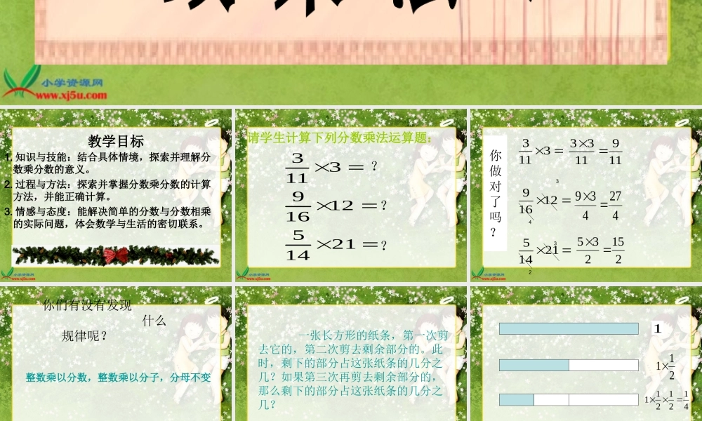 (北师大版)五年级数学下册课件_分数乘法(三)11