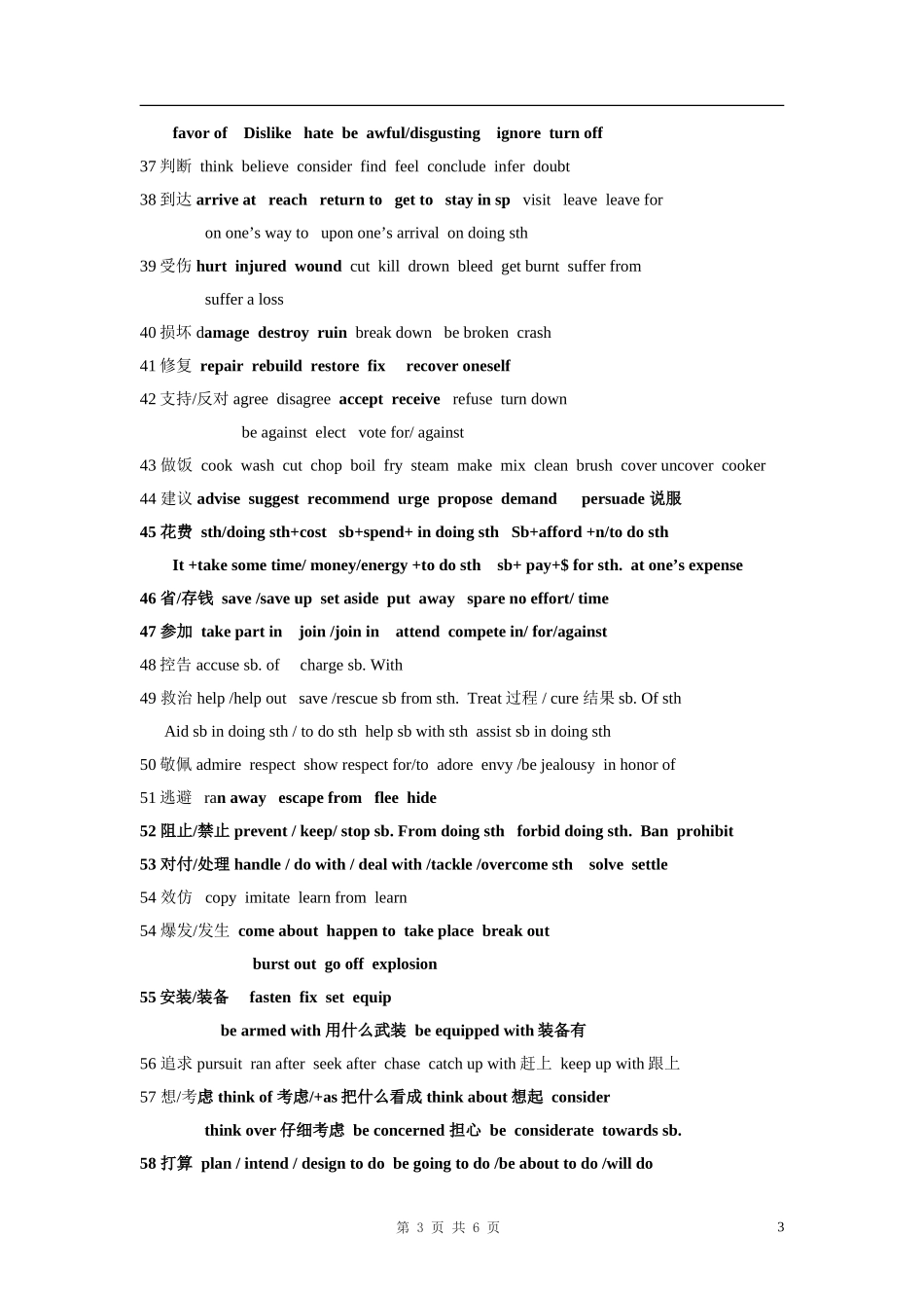 历年高考英语完形填空高频词汇总结_第3页