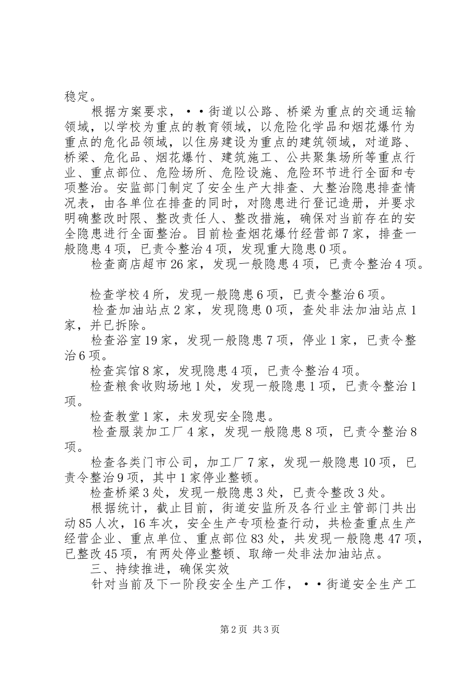 安全生产大排查大整治专项行动工作总结_第2页