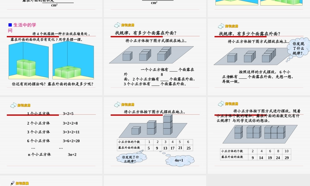 北师大版小学五年级下册数学《露在外面的面》课件PPT