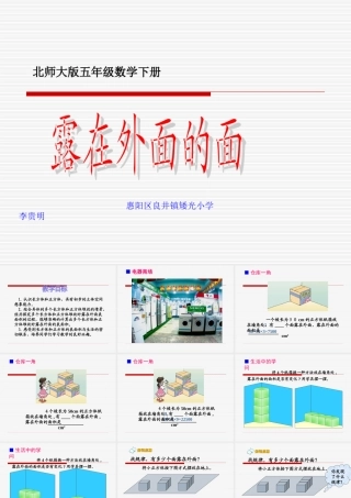 北师大版小学五年级下册数学《露在外面的面》课件PPT