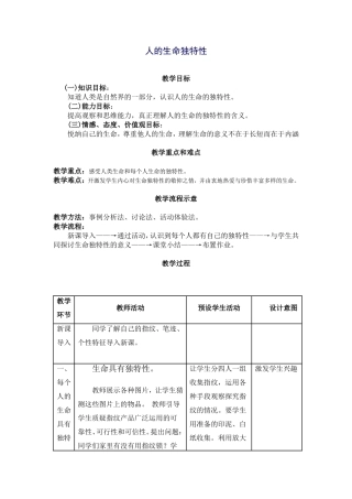 人的生命独特性