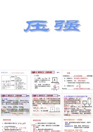 九年级物理人教版《第十四章压强》复习课件