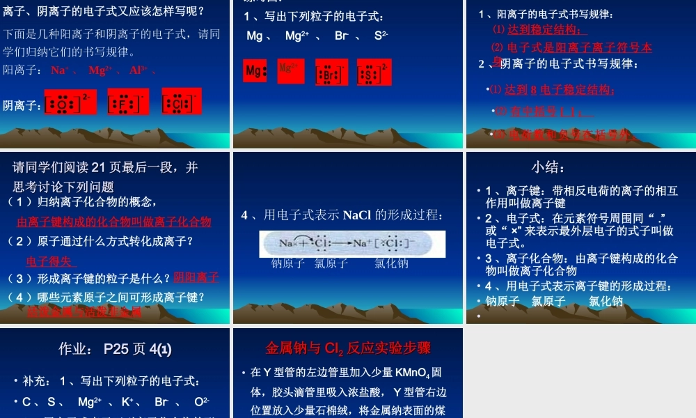 《1[1]31离子键》课件（人教版必修2）