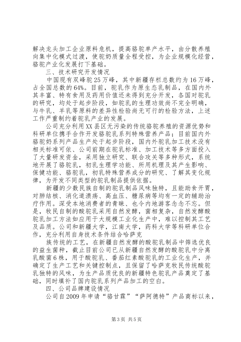 驼业公司经营情况总结报告_第3页