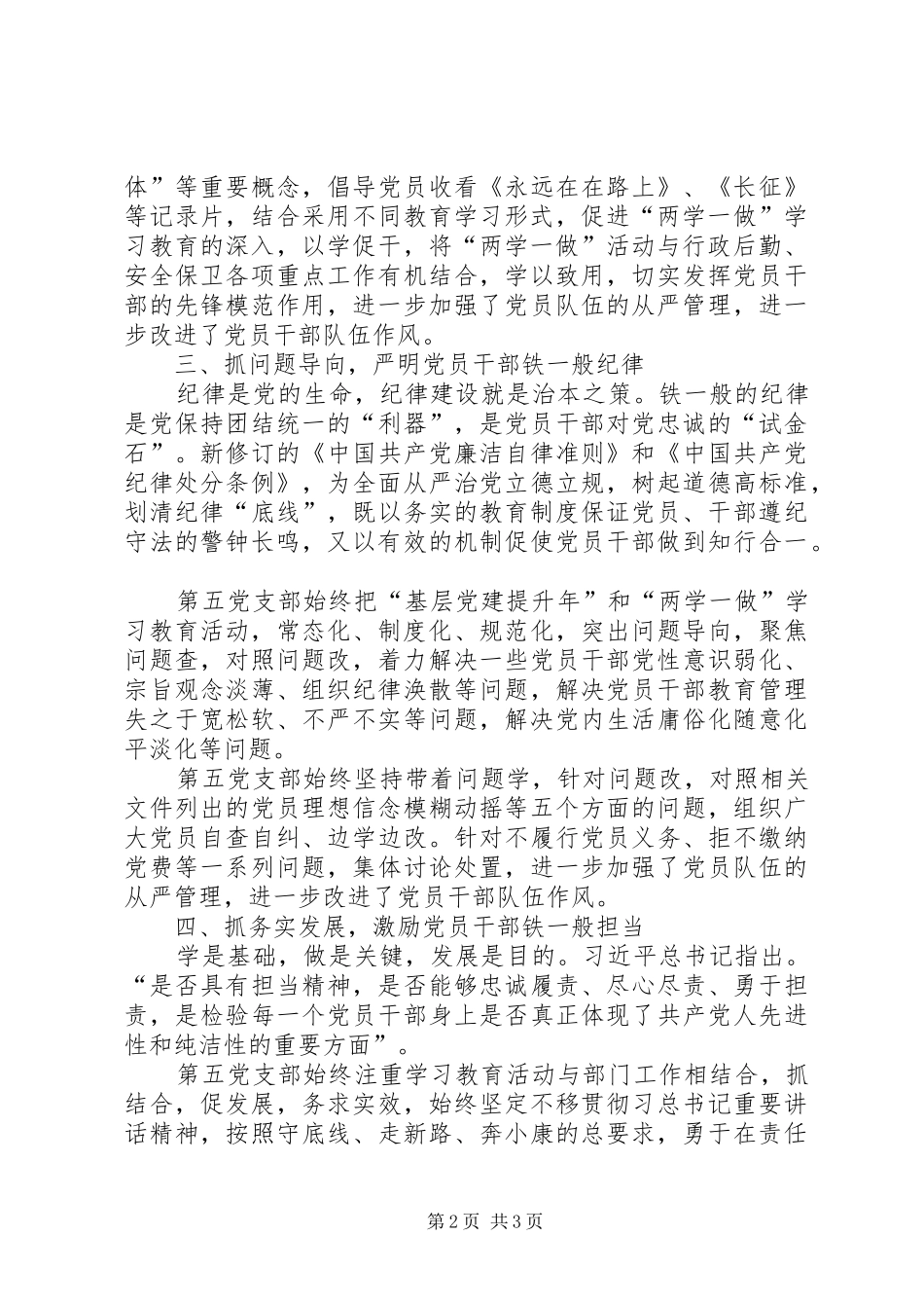 XX年第五党支部工作总结_第2页