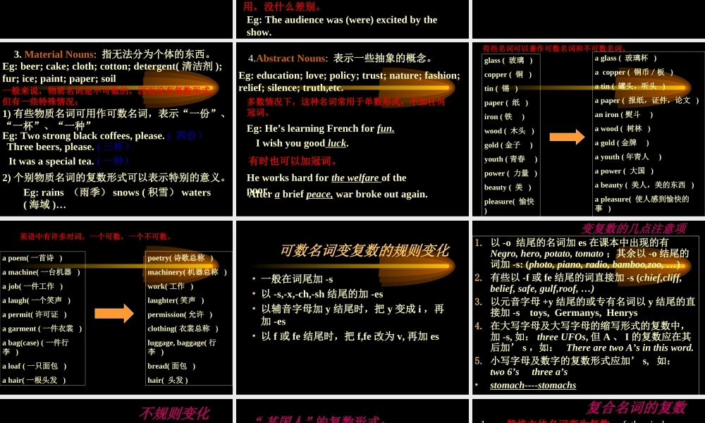 高三英语语法总复习——名词