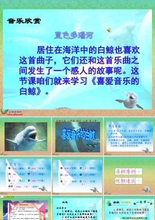 (北师大版)三年级语文上册课件_喜爱音乐的白鲸