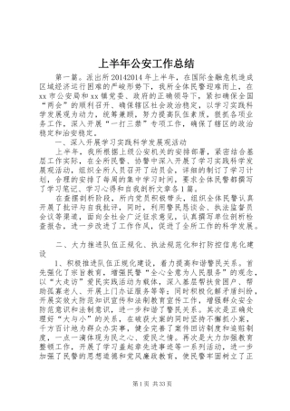 上半年公安工作总结