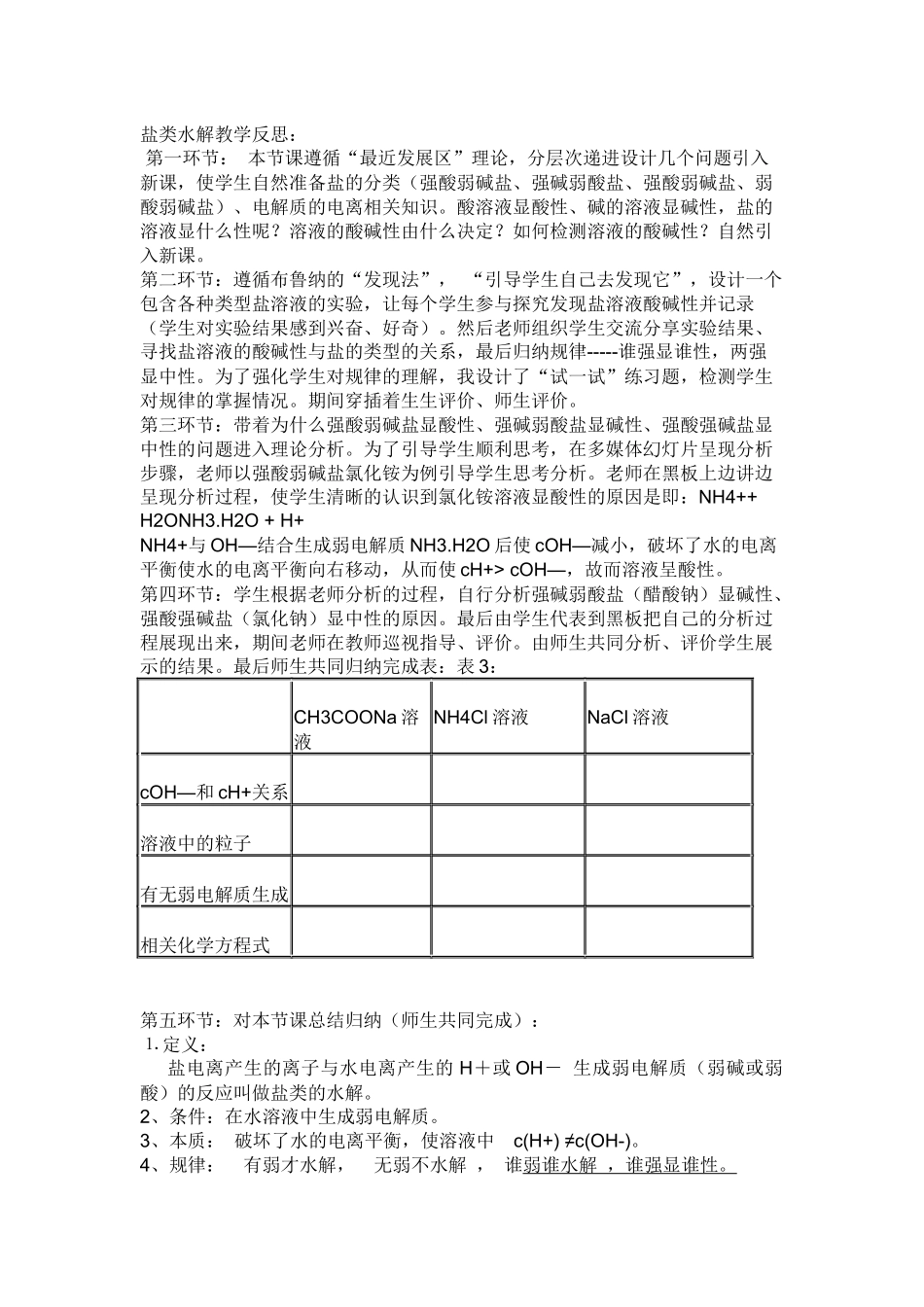盐类水解教学反思_第1页