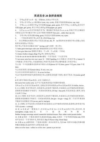 英语发音28条拼读规则